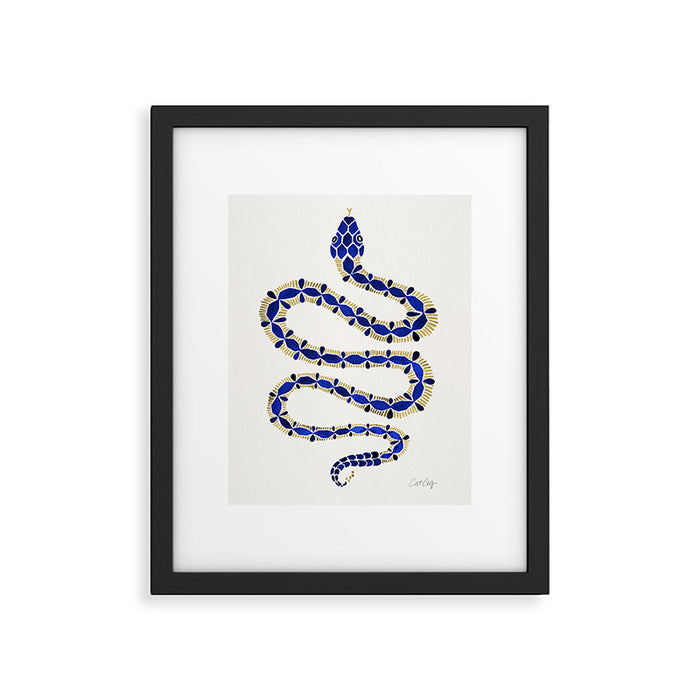 Navy & Gold Serpent Framed Art Print Gallery Image 1