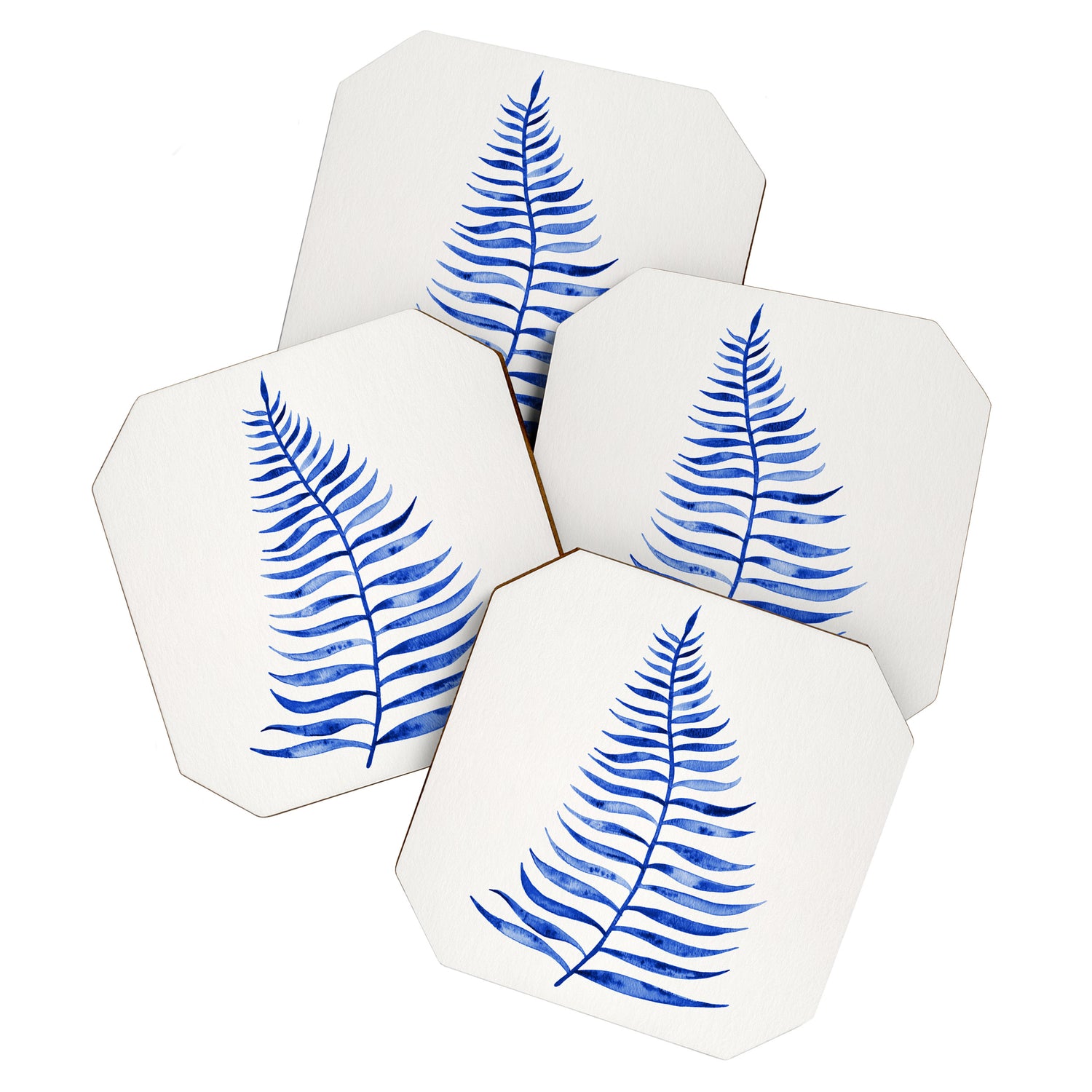 Navy Palm Leaf Coaster Gallery Image 1
