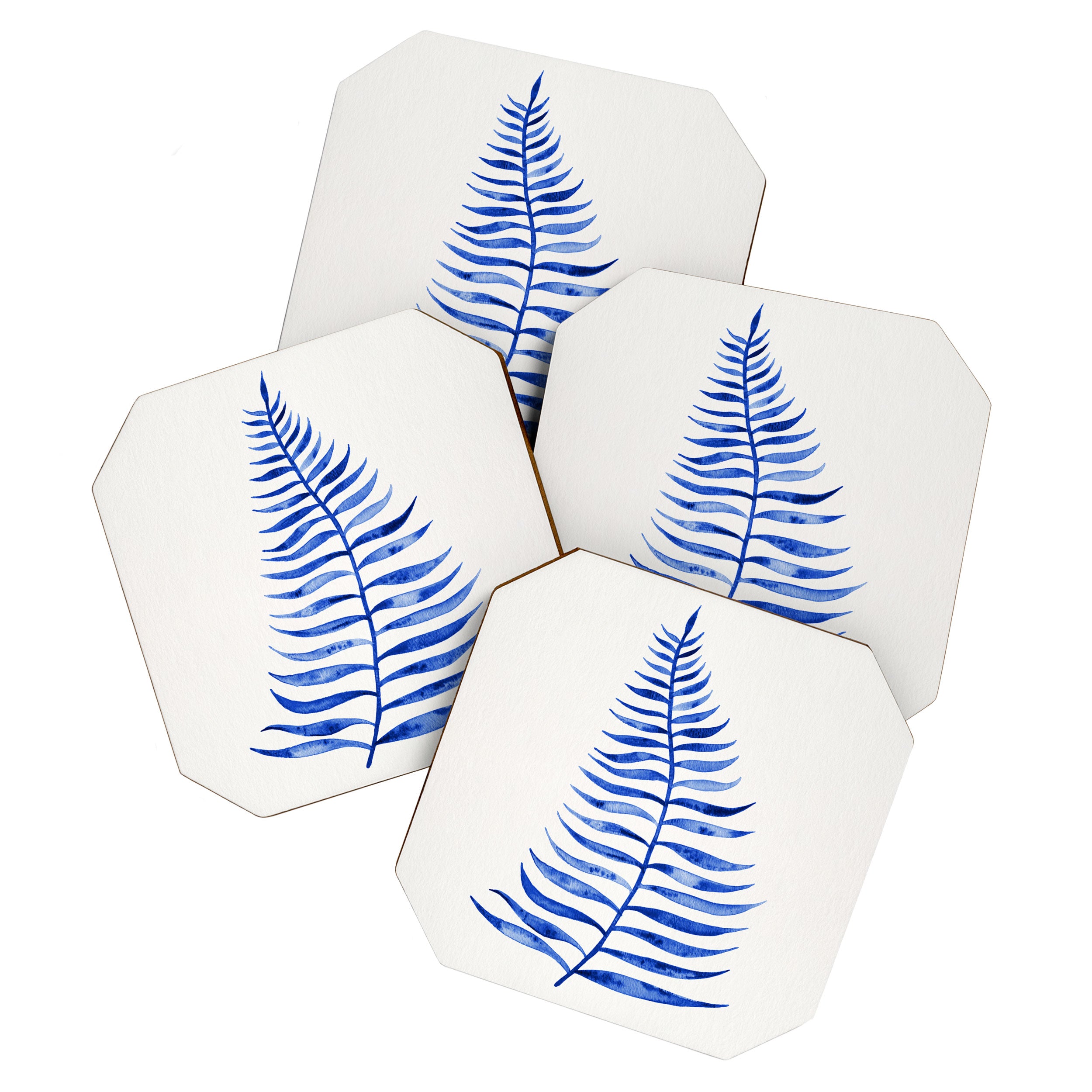 Navy Palm Leaf Coaster Gallery Image 1