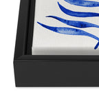 Navy Palm Leaf Framed Canvas Print Gallery Image 3