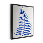Navy Palm Leaf Framed Canvas Print Gallery Image 2