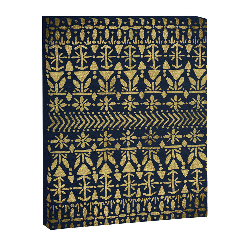 Norwegian Pattern - Gold on Navy Canvas Print Gallery Image 8