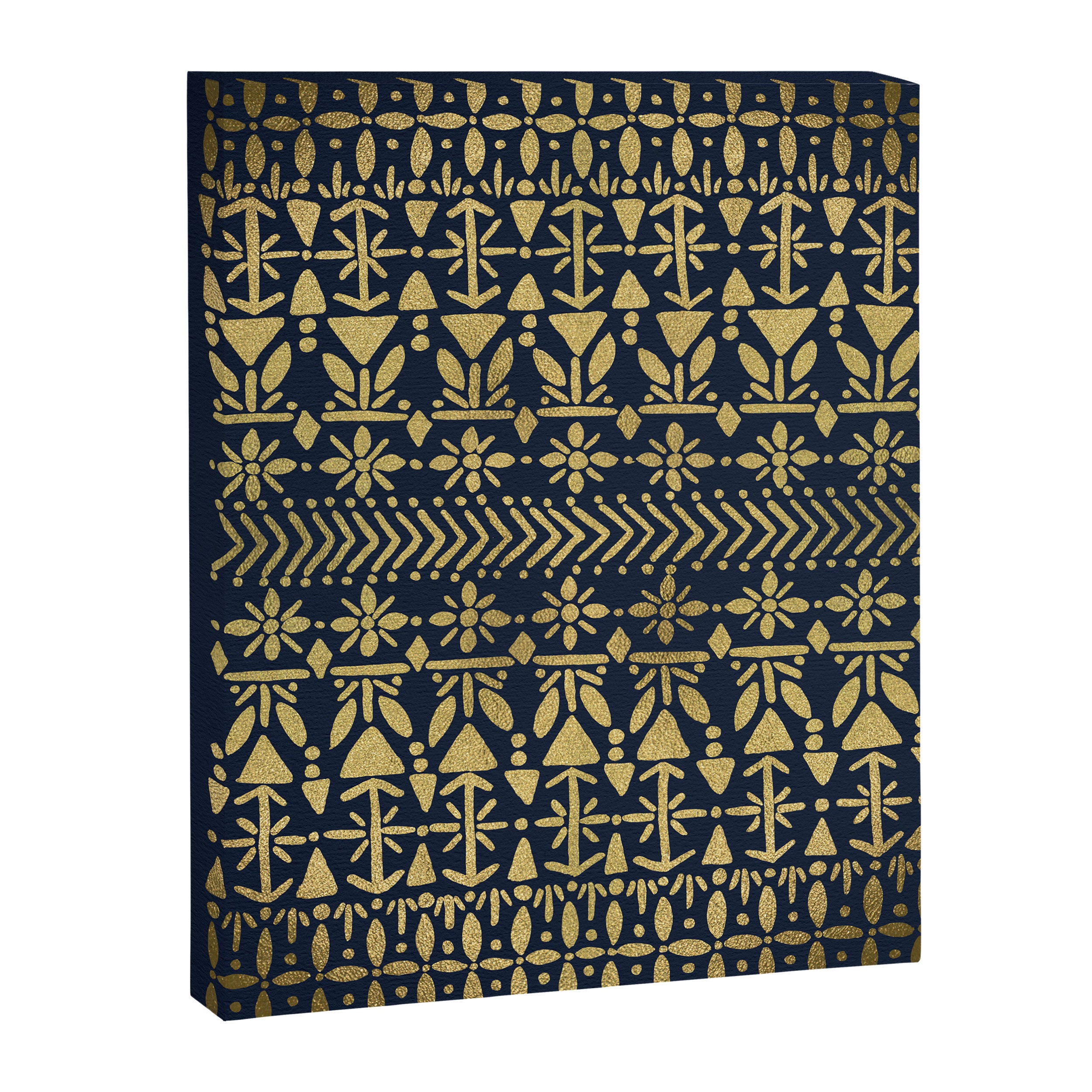 Norwegian Pattern - Gold on Navy Canvas Print Gallery Image 8