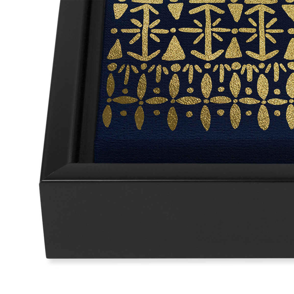 Norwegian Pattern - Gold on Navy Framed Canvas Print Gallery Image 3