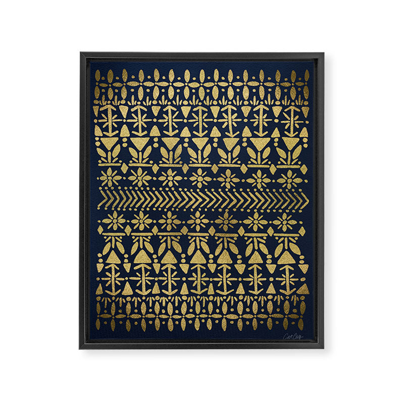 Norwegian Pattern - Gold on Navy Framed Canvas Print Gallery Image 8