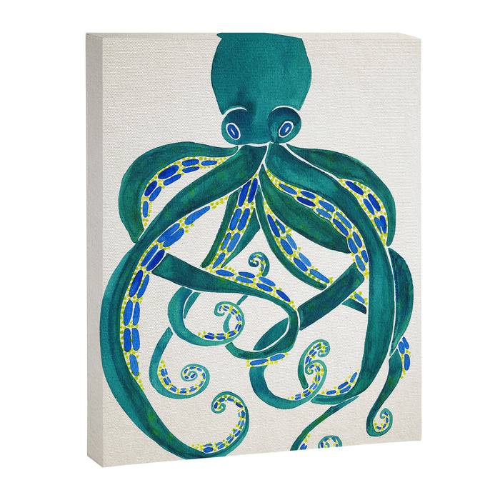 Octopus Watercolor Canvas Print Gallery Image 1