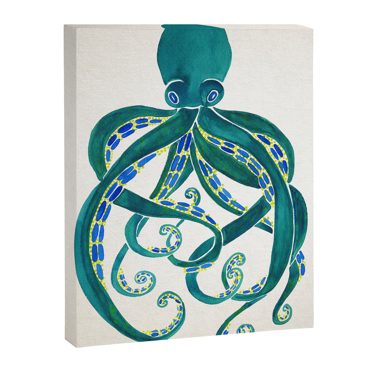 Octopus Watercolor Canvas Print Gallery Image 6