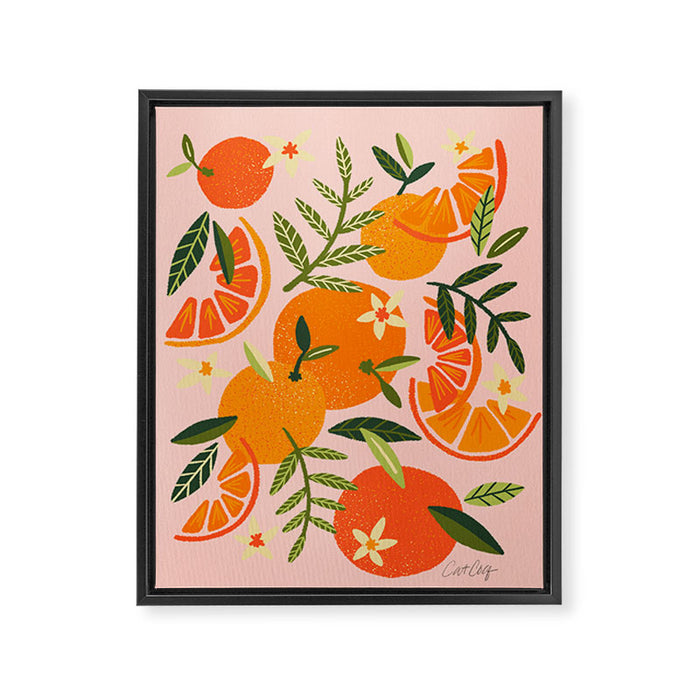 Orange Blooms - Blush Framed Canvas Print Gallery Image 1