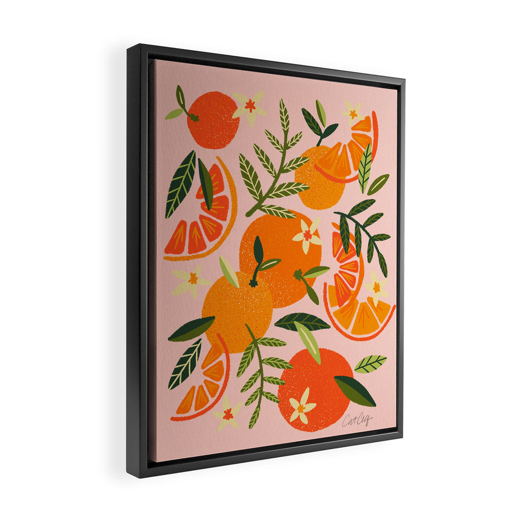 Orange Blooms - Blush Framed Canvas Print Gallery Image 2
