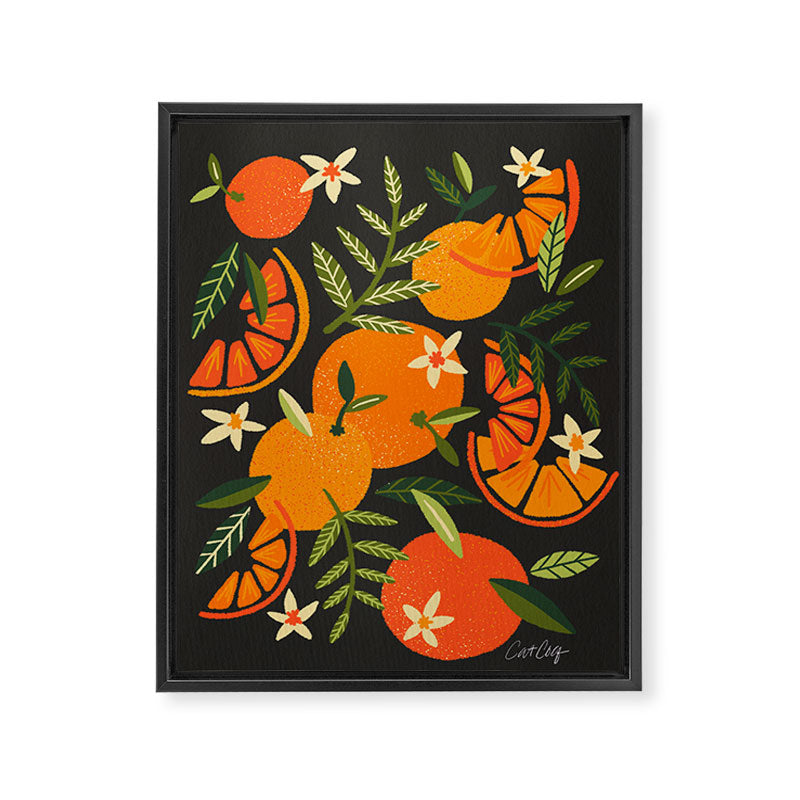 Orange Blooms - Charcoal Framed Canvas Print Gallery Image 8