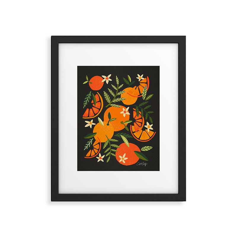 Orange Blooms - Charcoal Framed Art Print Gallery Image 6
