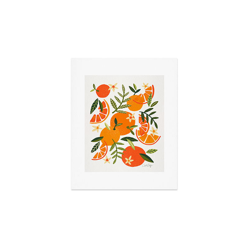 Orange Blooms - White Palette Art Print Gallery Image 1