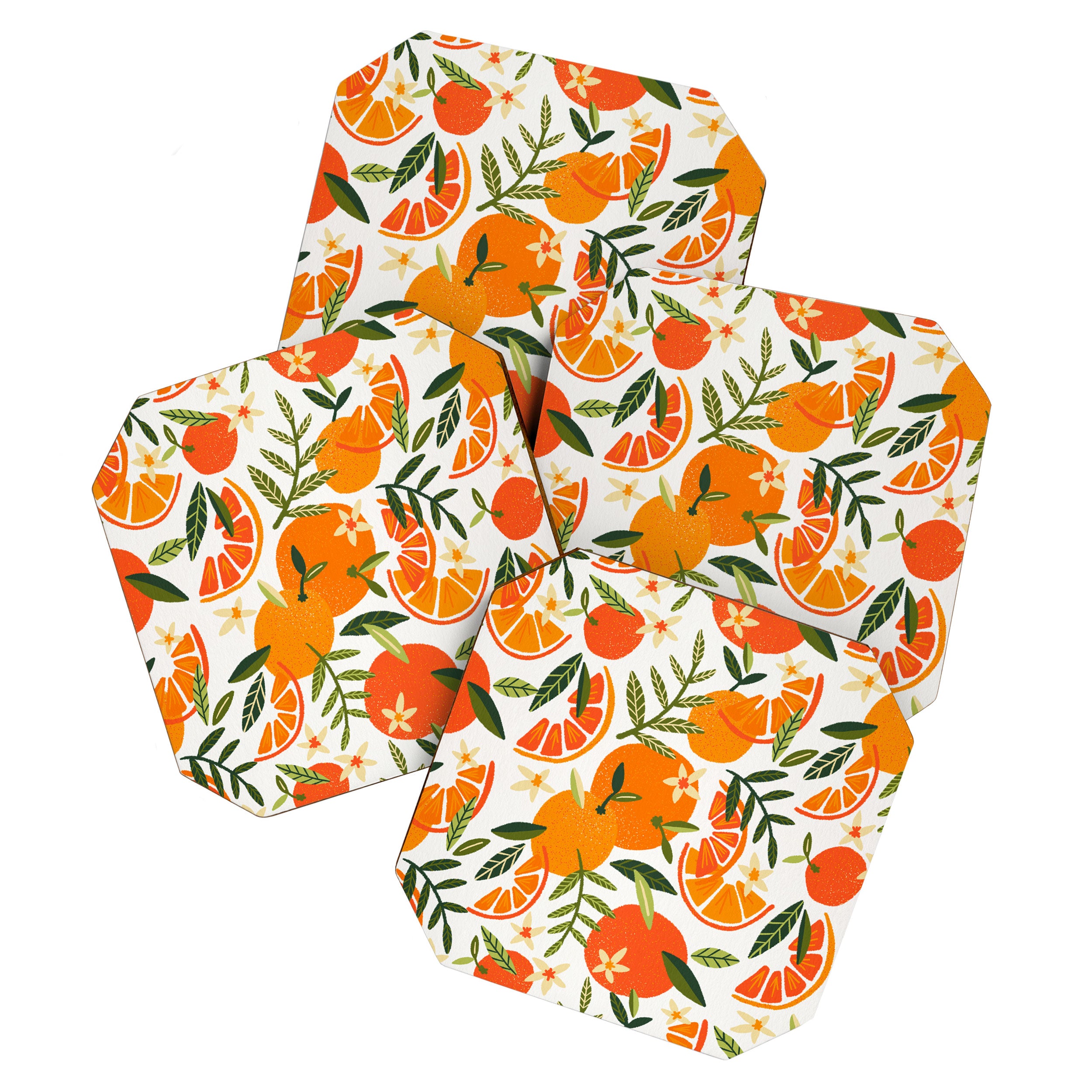 Orange Blooms - White Palette Coaster Gallery Image 1