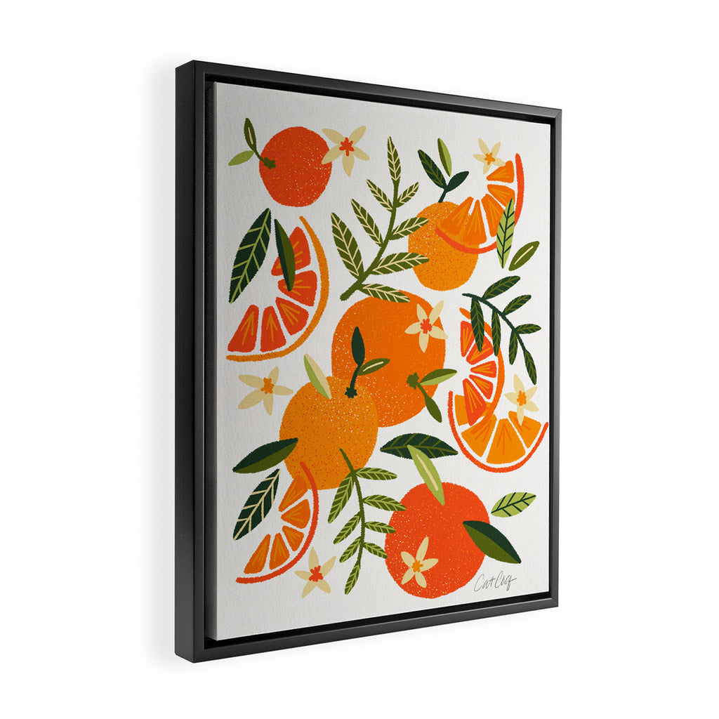 Orange Blooms - White Palette Framed Canvas Print Gallery Image 2