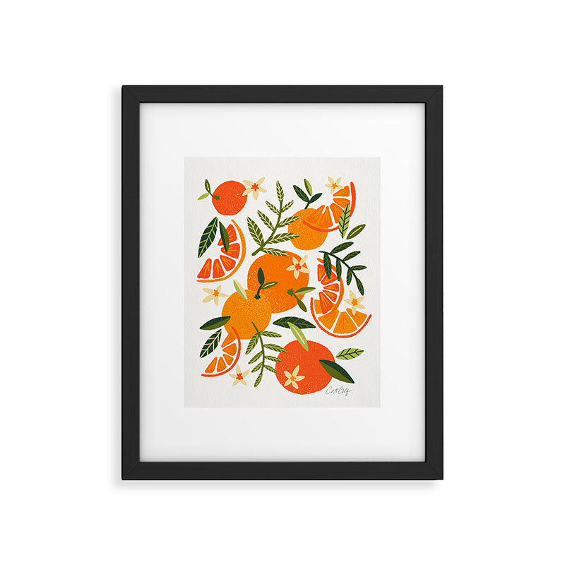 Orange Blooms - White Palette Framed Art Print Gallery Image 4