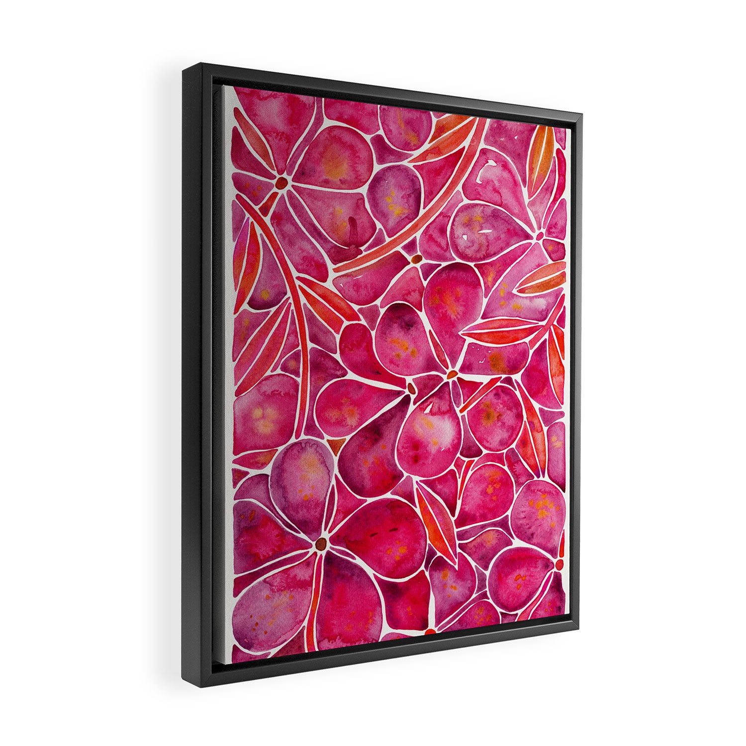 Orchid Wall - Magenta Palette Framed Canvas Print Gallery Image 2
