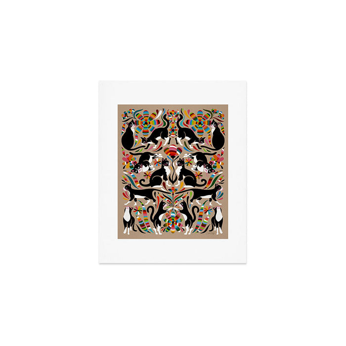 Otomi Cats - Rainbow & Tan Art Print Gallery Image 1