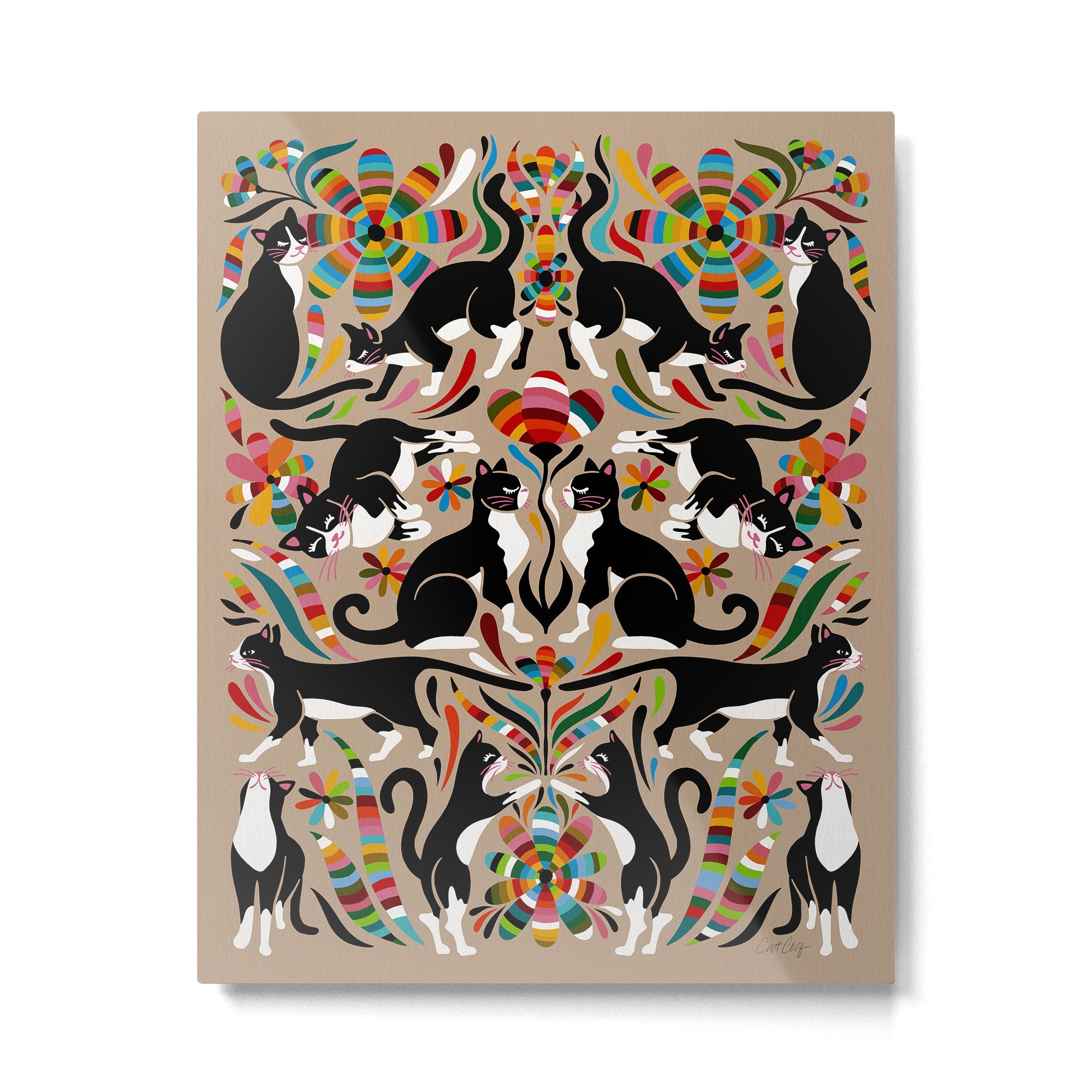 Otomi Cats - Rainbow & Tan Metal Print Gallery Image 6