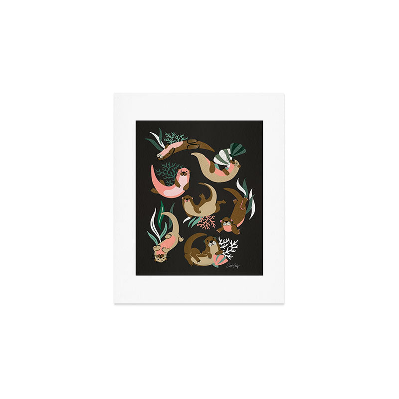 Otter Collection - Charcoal Art Print Gallery Image 1