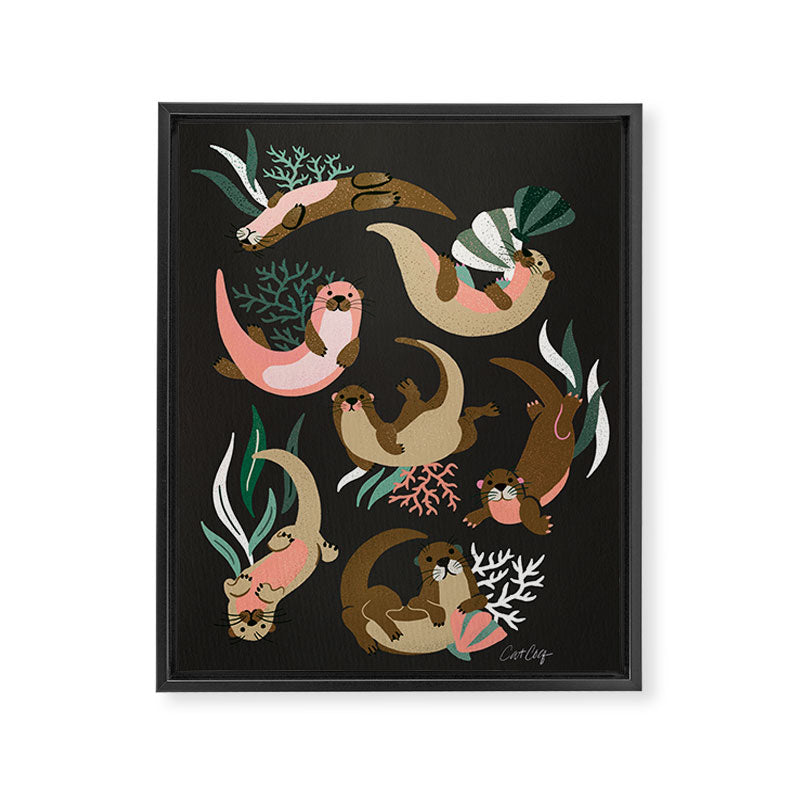 Otter Collection - Charcoal Framed Canvas Print Gallery Image 8