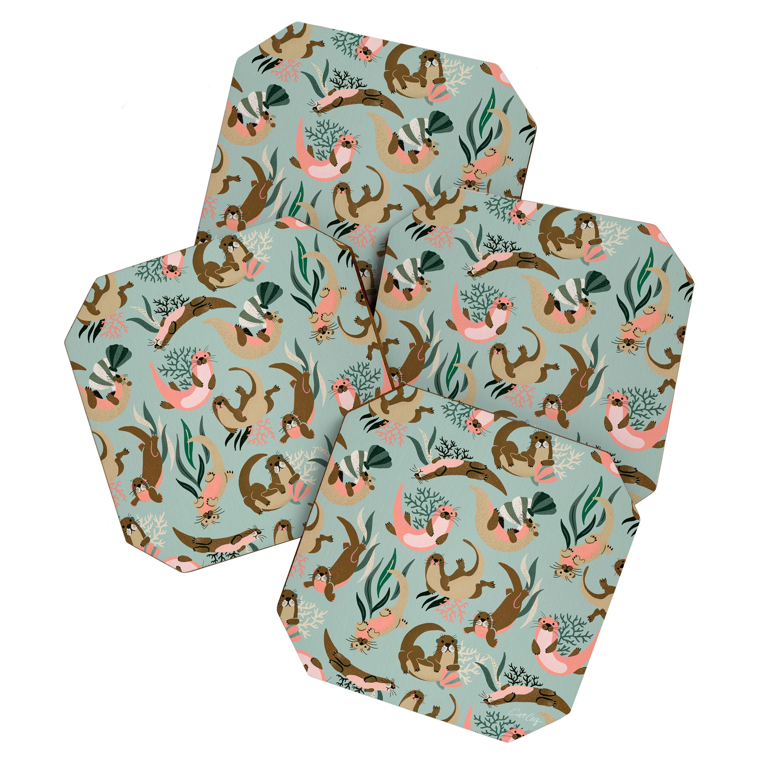 Otter Collection - Mint Palette Coaster Gallery Image 1