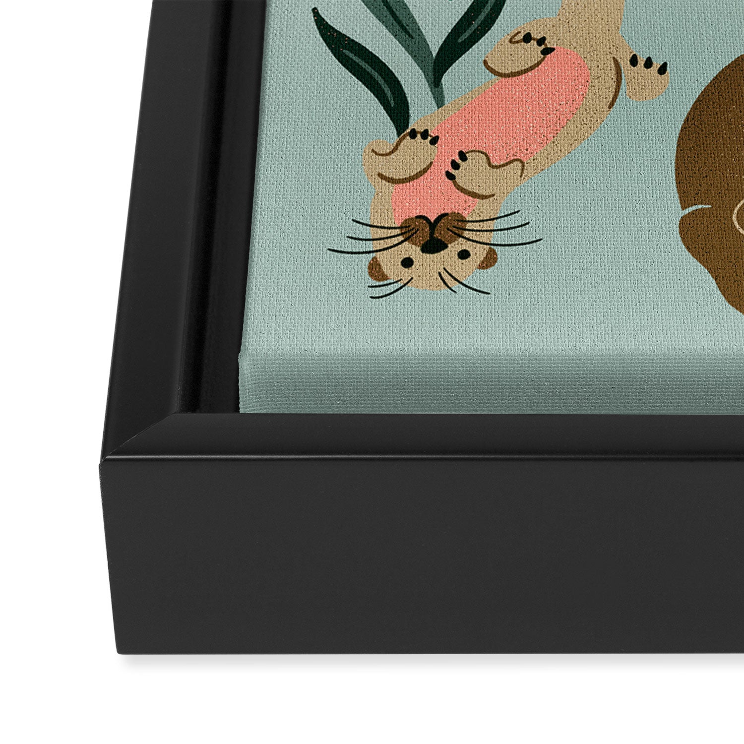Otter Collection - Mint Palette Framed Canvas Print Gallery Image 3