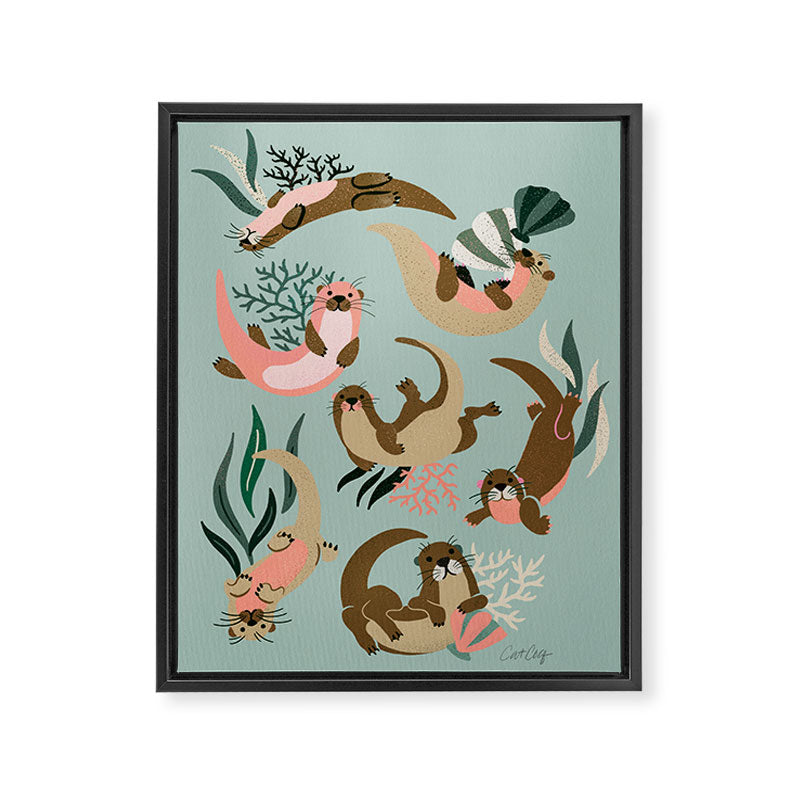 Otter Collection - Mint Palette Framed Canvas Print Gallery Image 6