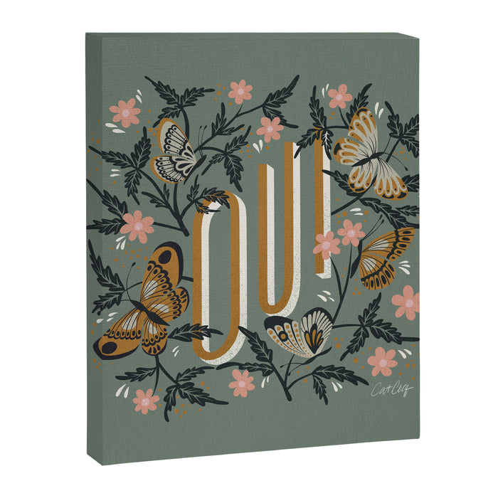 Oui Butterflies - Mint & Gold Canvas Print Gallery Image 1