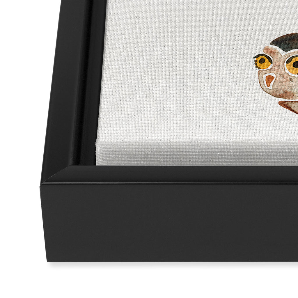 Owls in Flight - Brown Palette Framed Canvas Print Gallery Image 3