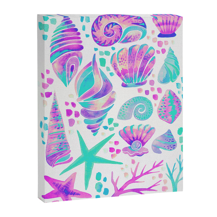 Painted Seashells - Periwinkle & Mint Canvas Print Gallery Image 1