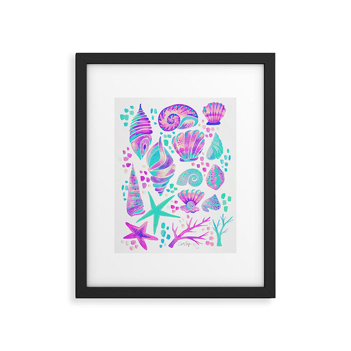 Painted Seashells - Periwinkle & Mint Framed Art Print Gallery Image 1