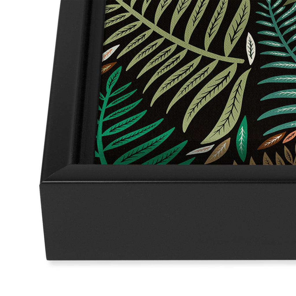 Palm Pattern â Khaki Green Framed Canvas Print Gallery Image 3