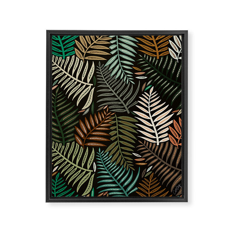 Palm Pattern â Khaki Green Framed Canvas Print Gallery Image 8