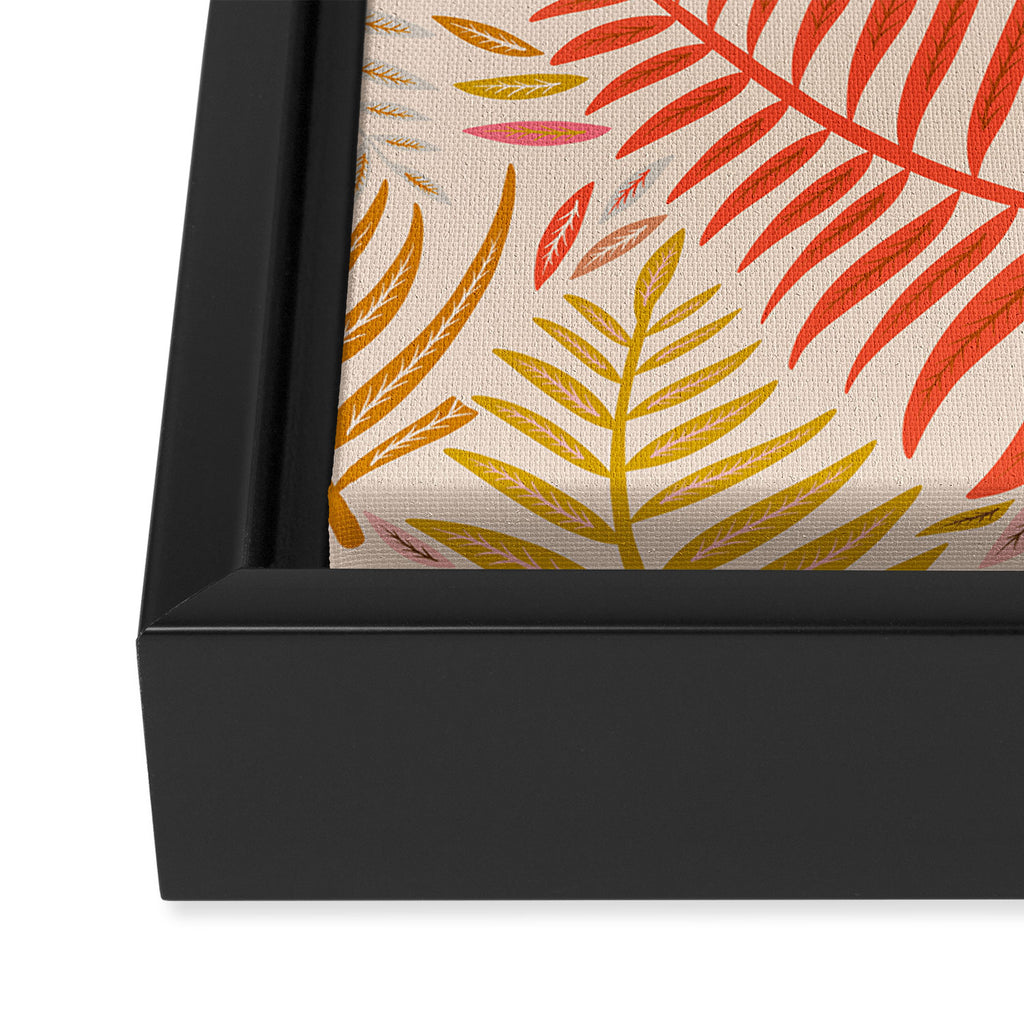 Palm Pattern â Retro Palette Framed Canvas Print Gallery Image 3