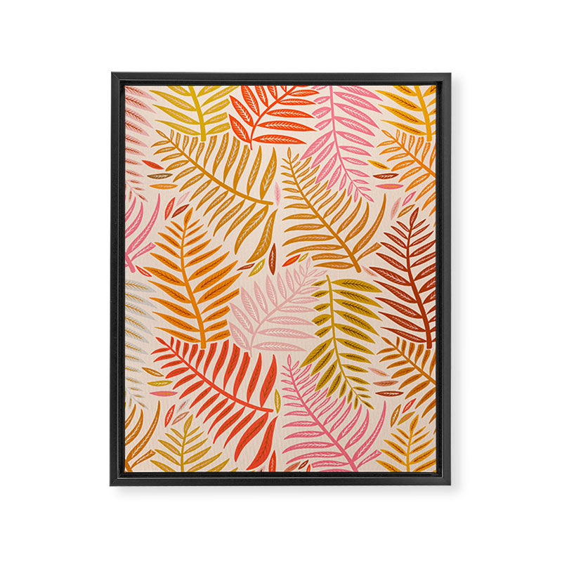 Palm Pattern â Retro Palette Framed Canvas Print Gallery Image 8