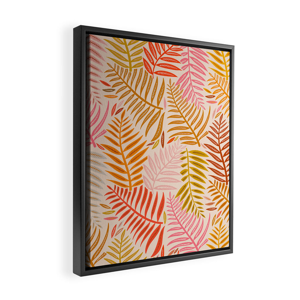 Palm Pattern â Retro Palette Framed Canvas Print Gallery Image 2