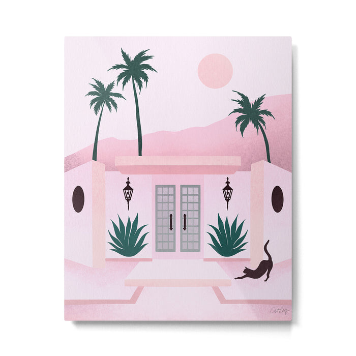 Palm Springs Home â Blush & Teal Metal Print Gallery Image 1