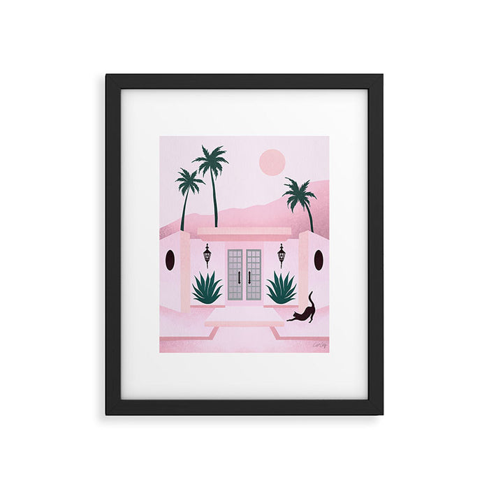 Palm Springs Home â Blush & Teal Framed Art Print Gallery Image 1