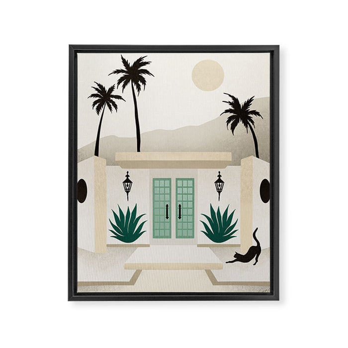 Palm Springs Home - Mint & Cream Framed Canvas Print Gallery Image 1