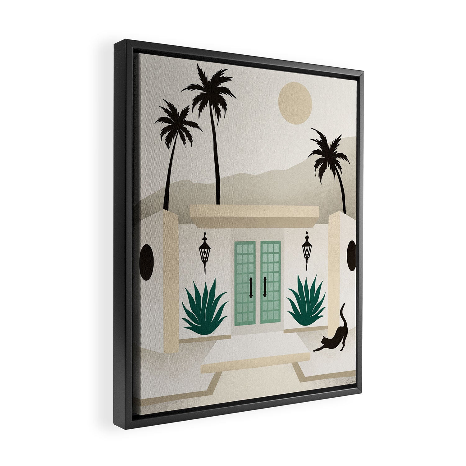 Palm Springs Home - Mint & Cream Framed Canvas Print Gallery Image 2