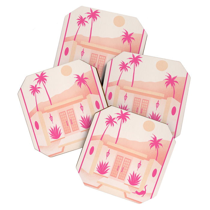 Palm Springs Home - Pink OmbrÃ© Coaster Gallery Image 1