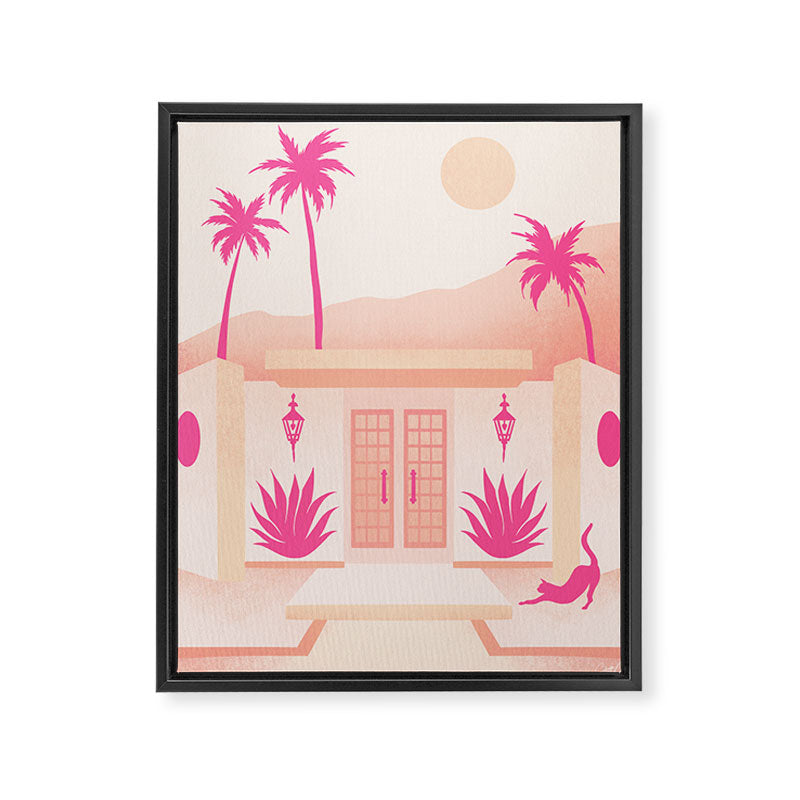 Palm Springs Home - Pink OmbrÃ© Framed Canvas Print Gallery Image 8