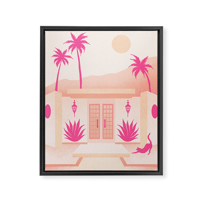 Palm Springs Home - Pink OmbrÃ© Framed Canvas Print Gallery Image 1