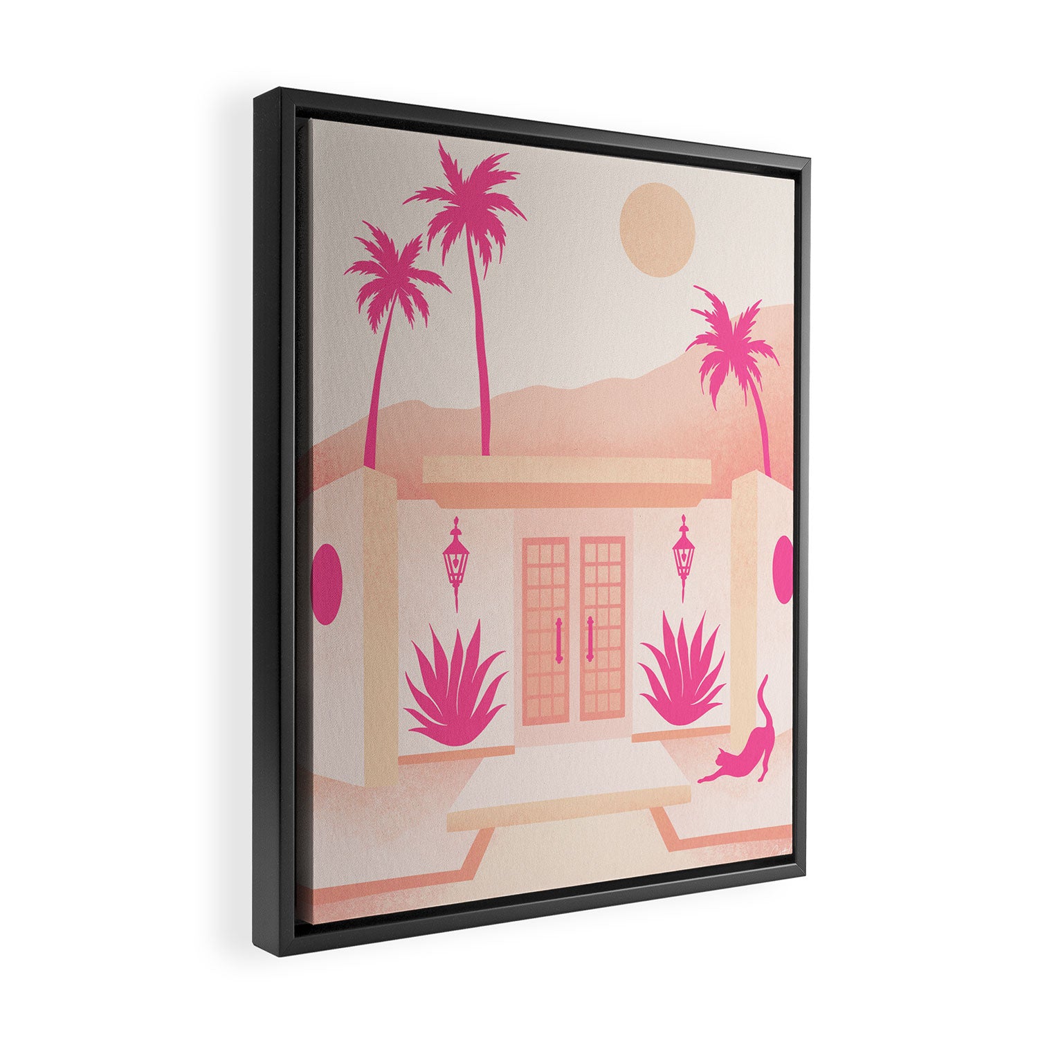 Palm Springs Home - Pink OmbrÃ© Framed Canvas Print Gallery Image 2