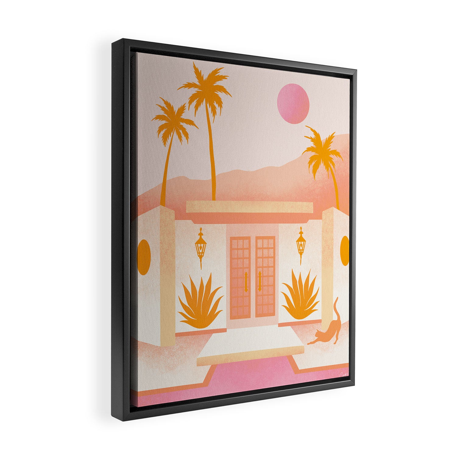 Palm Springs Home â Tangerine Framed Canvas Print Gallery Image 2