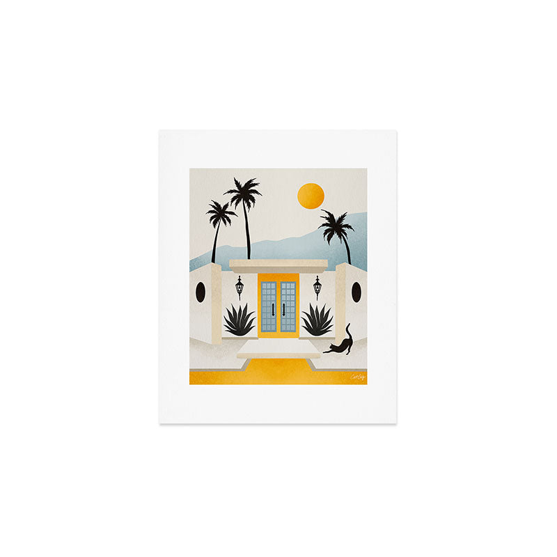 Palm Springs Home â Yellow & Blue Art Print Gallery Image 1
