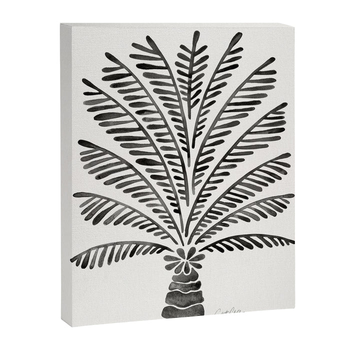 Palm Tree - Black Canvas Print Gallery Image 1