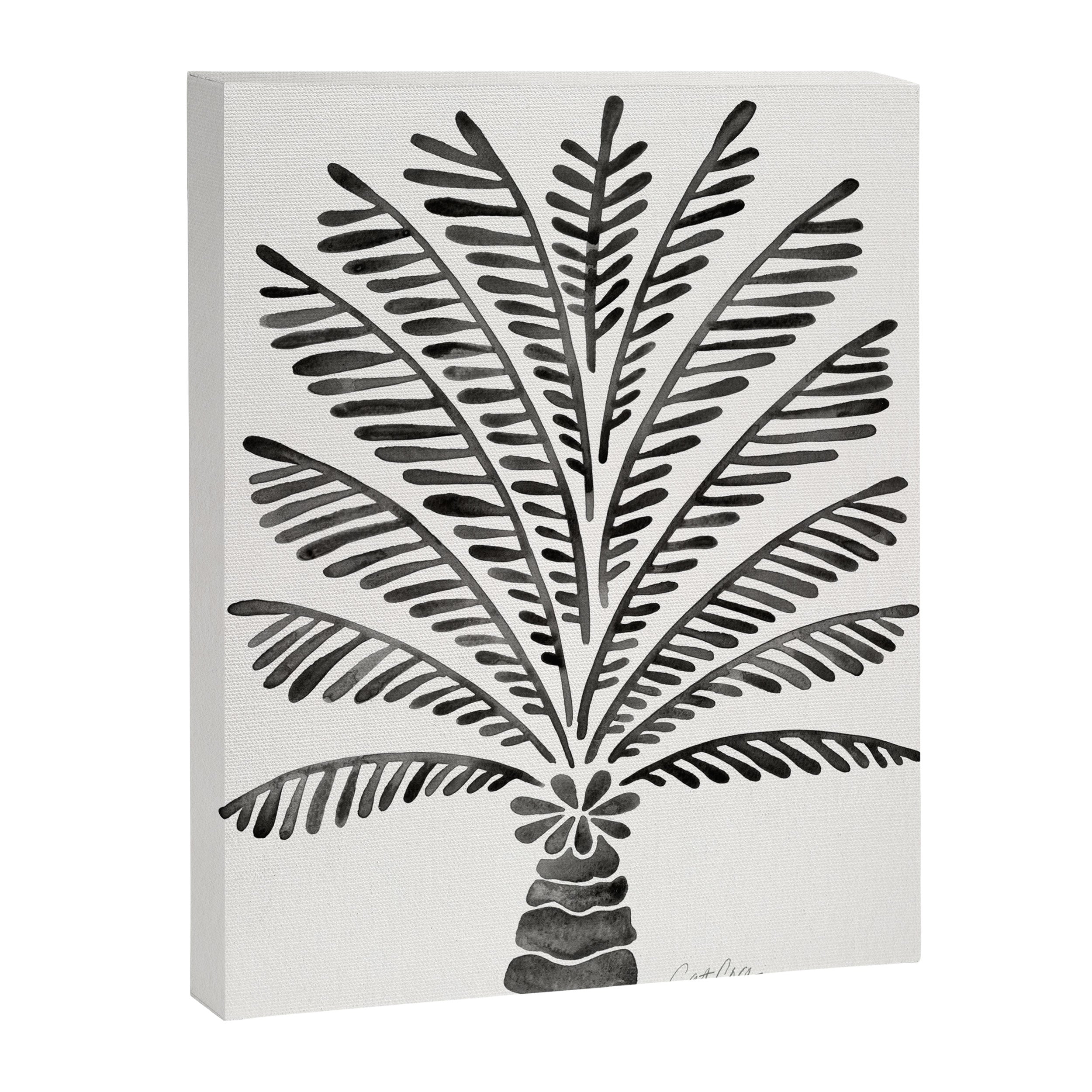 Palm Tree - Black Canvas Print Gallery Image 8