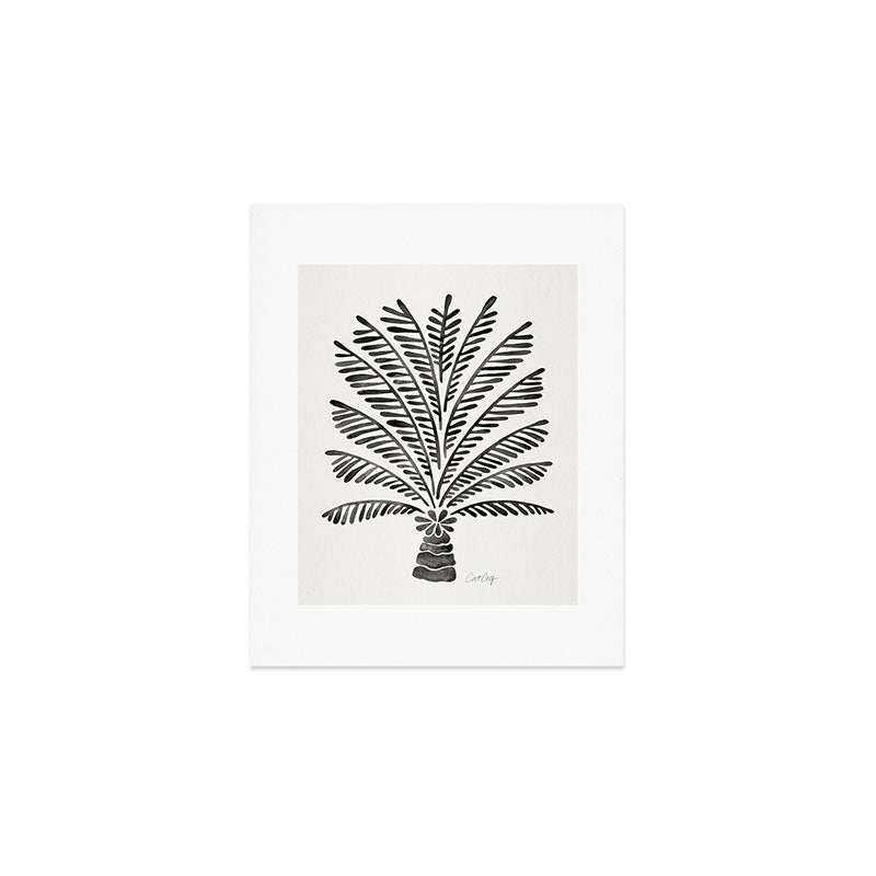 Palm Tree - Black Art Print Gallery Image 1