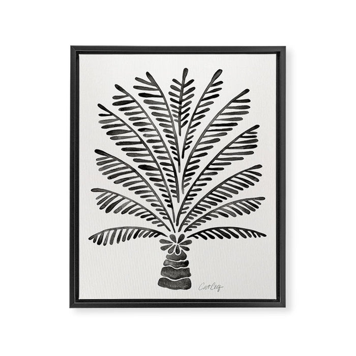 Palm Tree - Black Framed Canvas Print Gallery Image 1